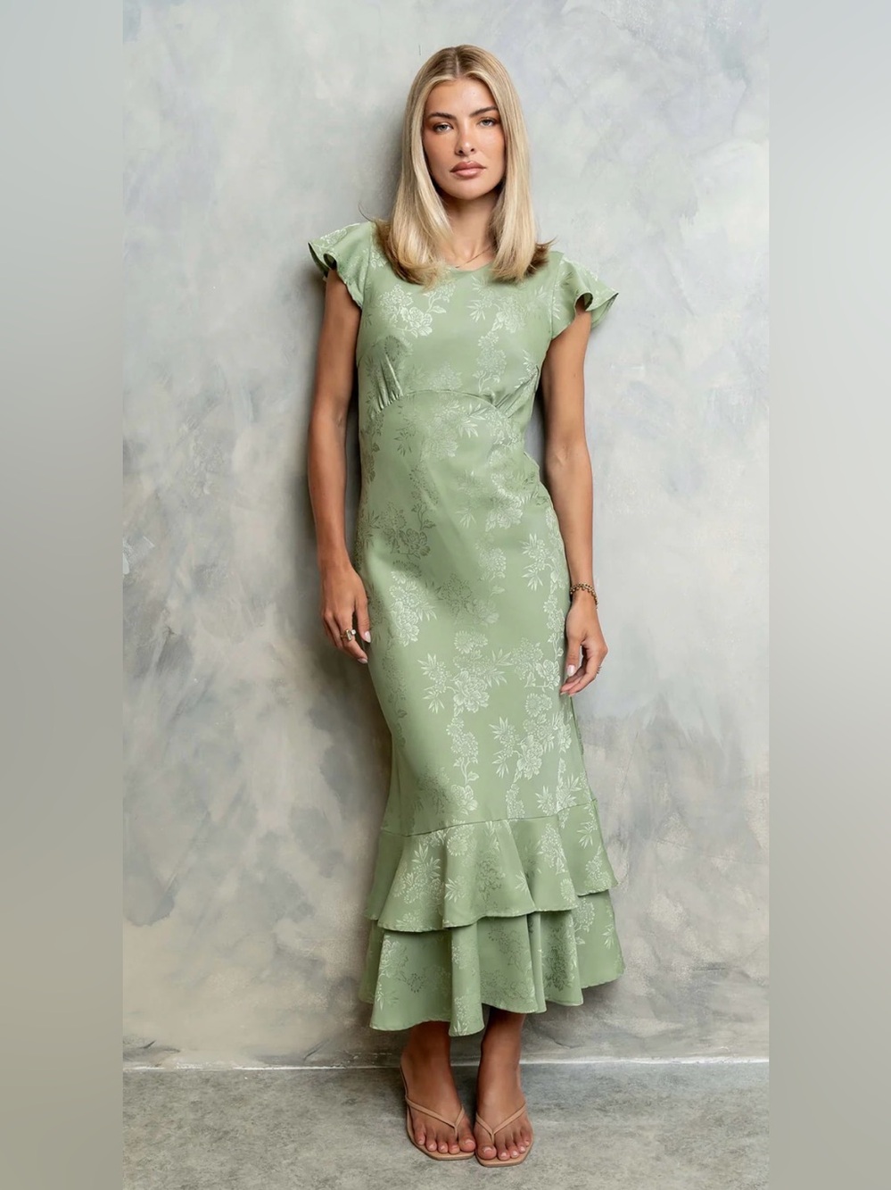 Bohme - MateoFloral Flutter-Sleeve Maxi Dress
